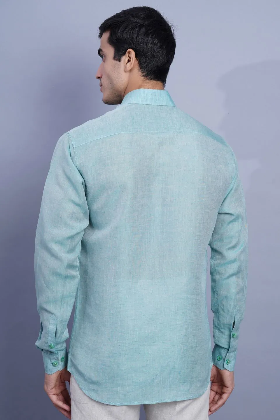 Linen Cotton Green Shirt