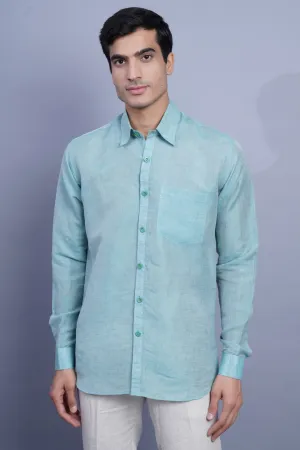 Linen Cotton Green Shirt