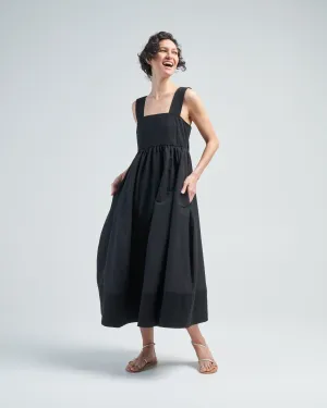 linen cotton voile sculpted dress
