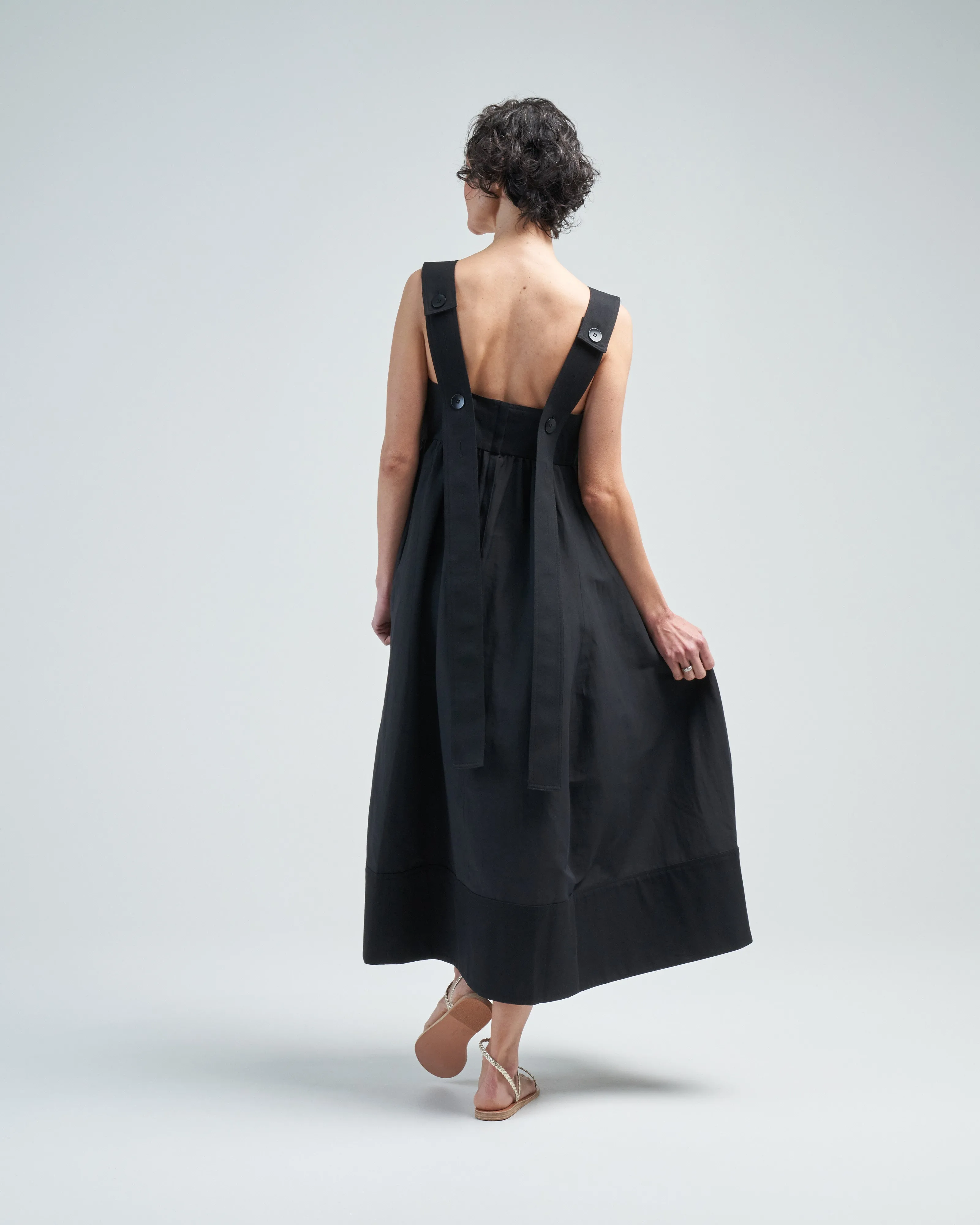 linen cotton voile sculpted dress