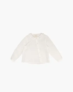 Linen Embroidery Collar Shirt