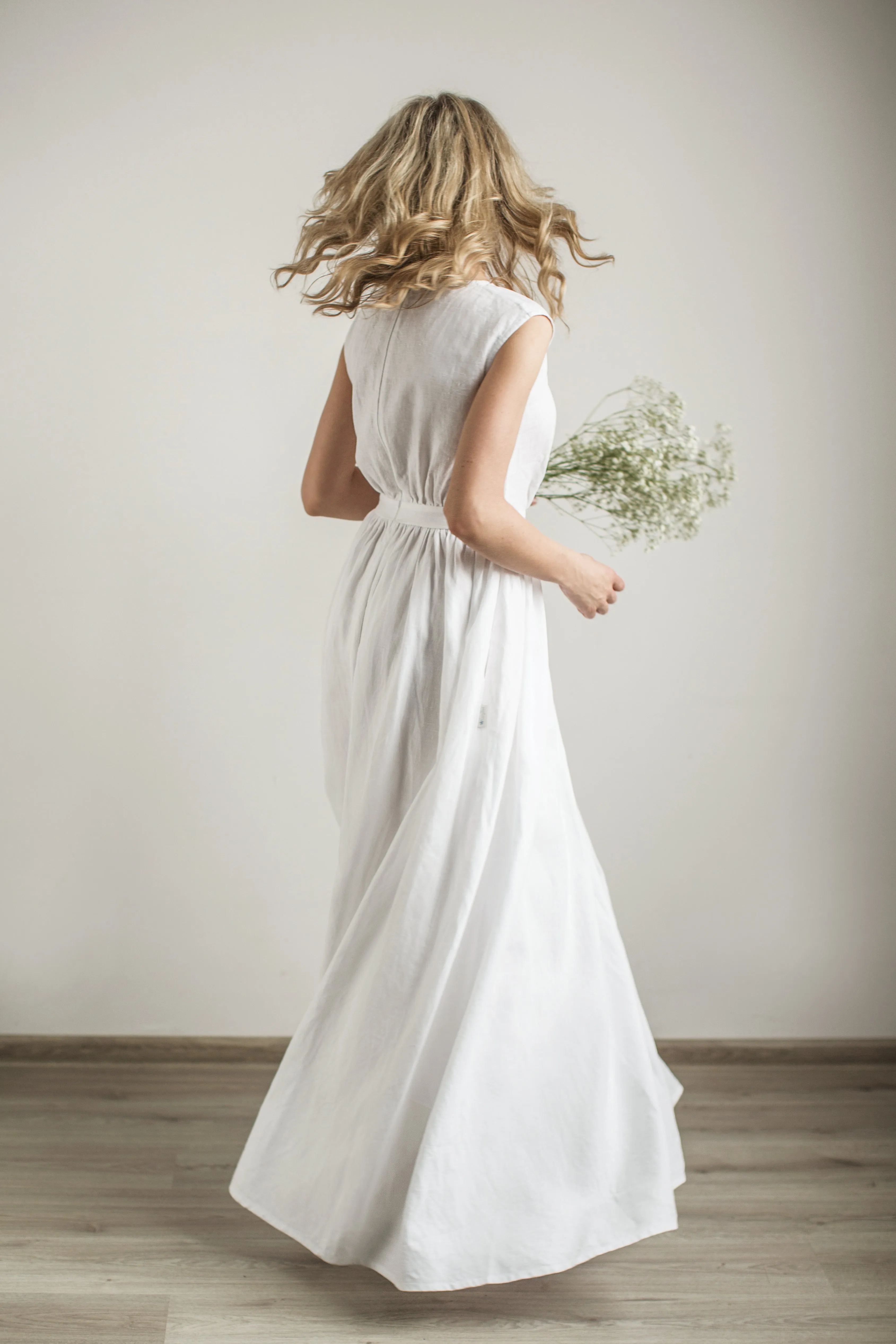 Linen Grecian Wedding Dress