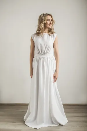 Linen Grecian Wedding Dress
