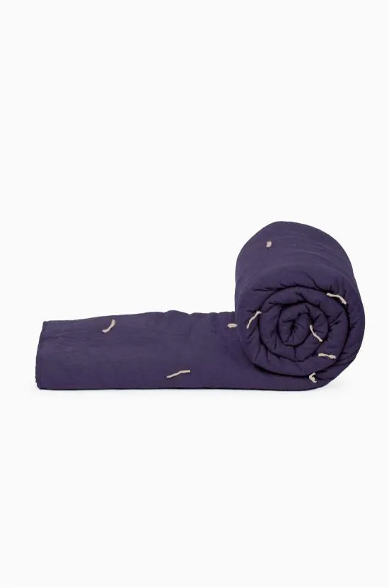 Linen Hand Tucked Quilt-Blackberry Wine