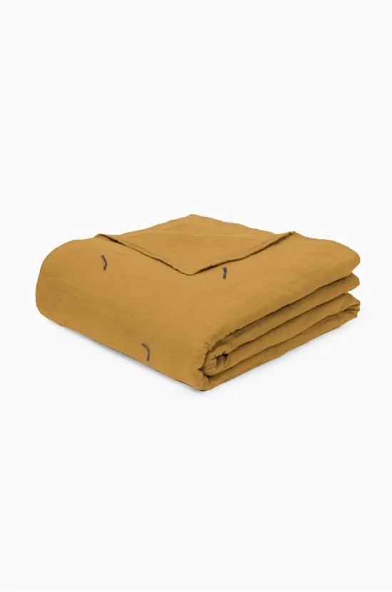 Linen Hand Tucked Quilt-Sandy Beige