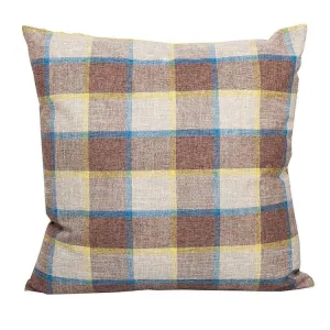 Linen House Checkmate Scatter Cushion 55 x 55cm Mocha Bay