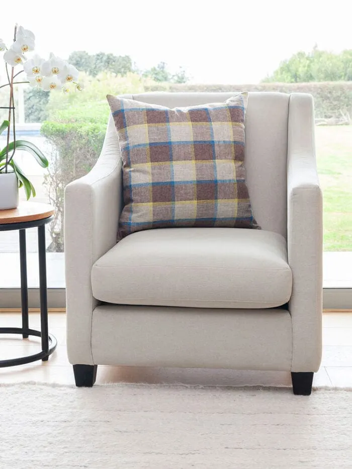 Linen House Checkmate Scatter Cushion 55 x 55cm Mocha Bay