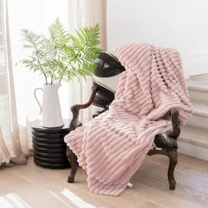 Linen House Decadence Fur Throw 150x200cm Rose