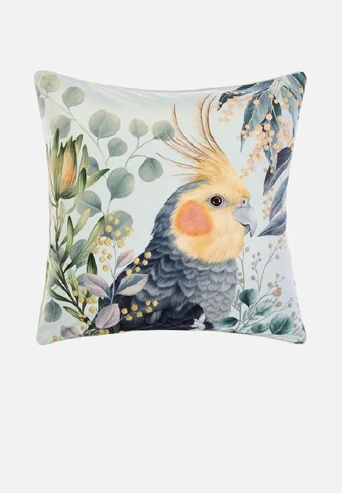 Linen house Eucalyptus Cockatiel Cushion 48X48CM