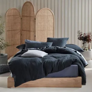 Linen House Osmond Slate Duvet Cover Set