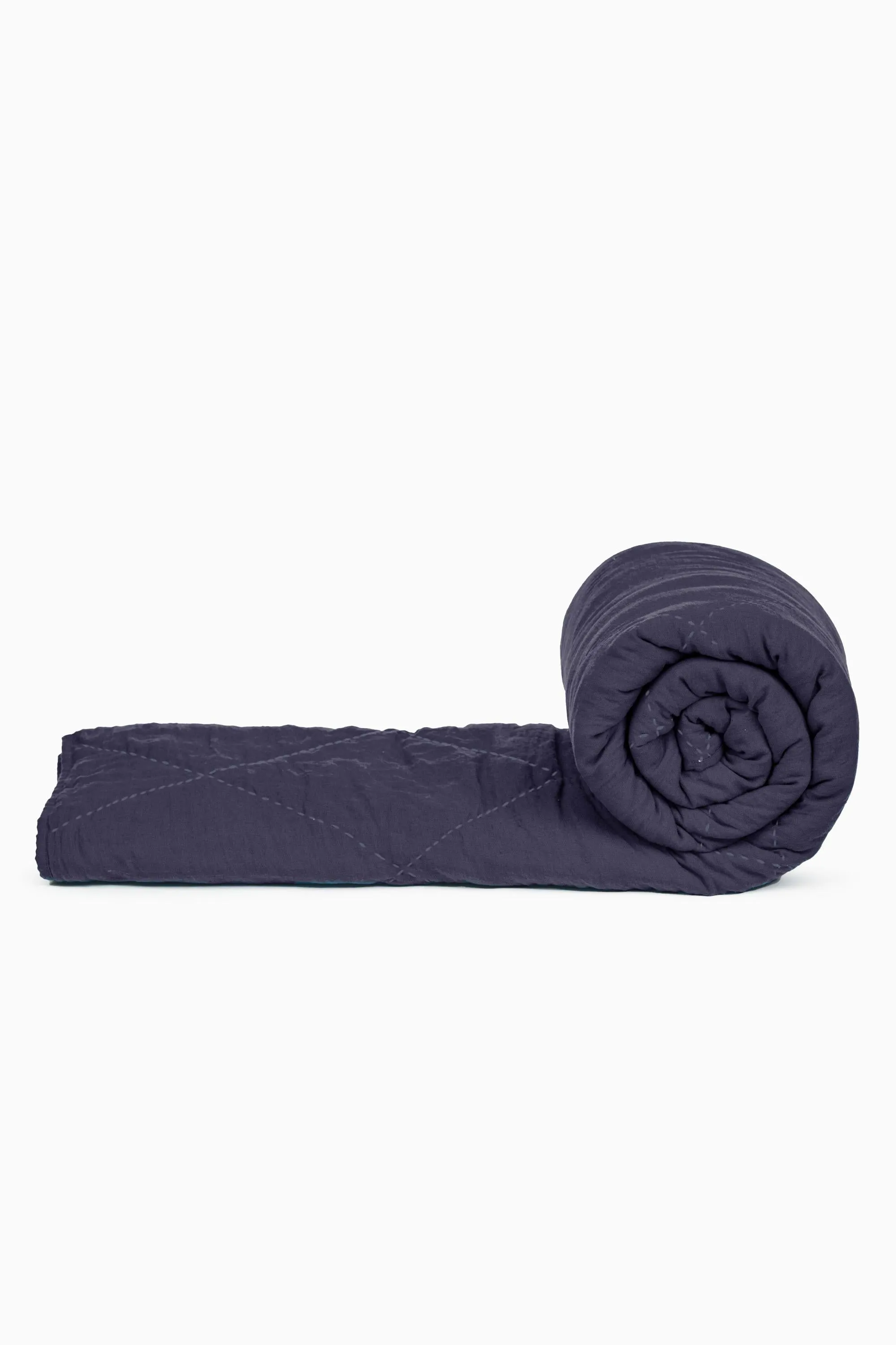 Linen Monotone Hand Quilted Quilt-Cinnamon Brown
