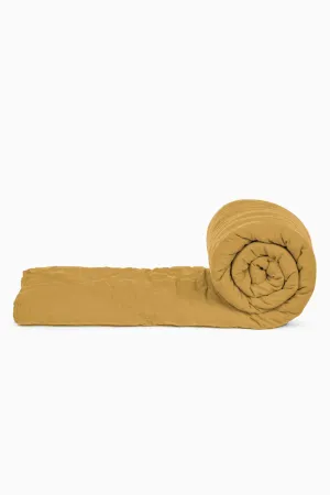 Linen Monotone Hand Quilted Quilt-Dusty Gold