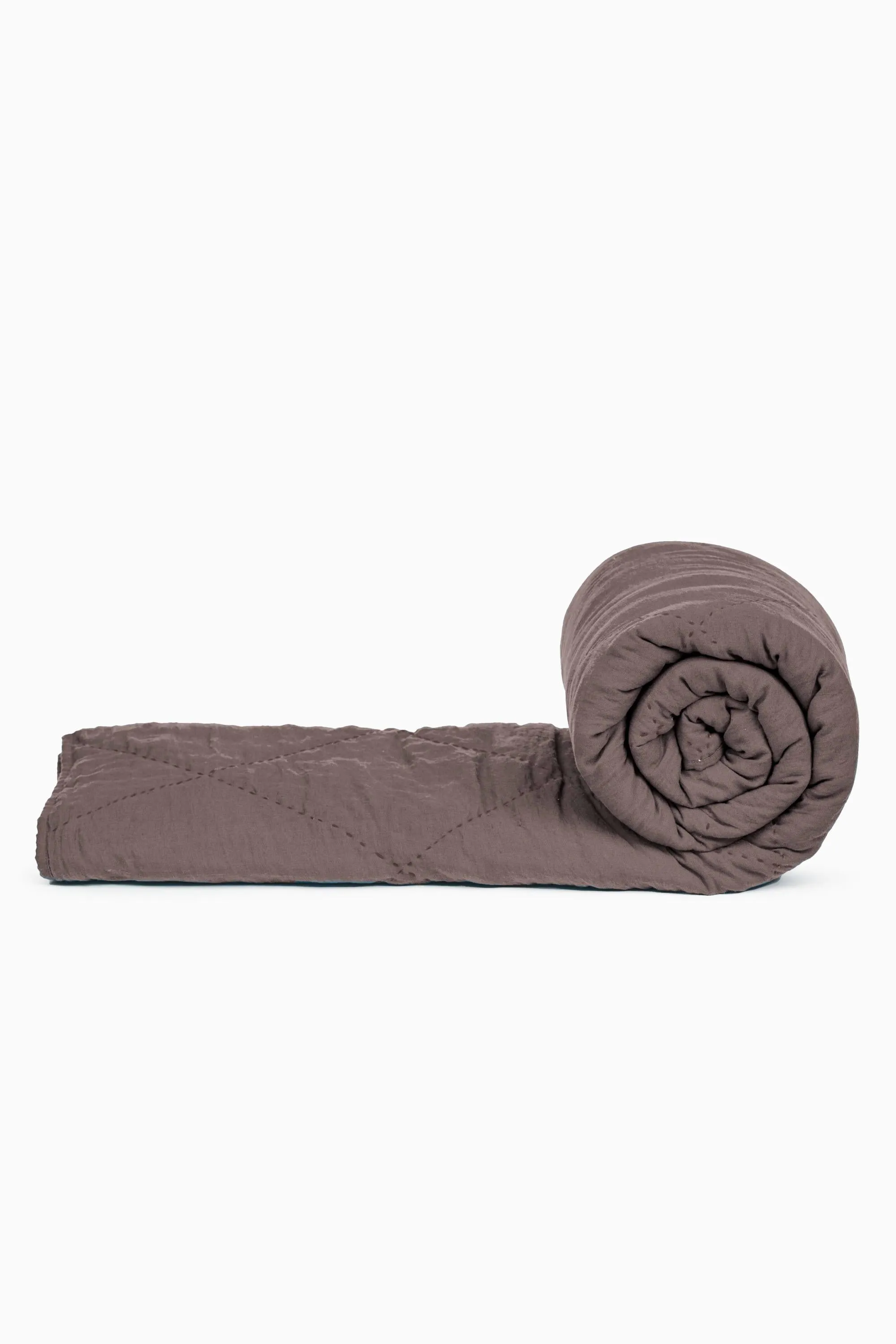 Linen Monotone Hand Quilted Quilt-Dusty Gold