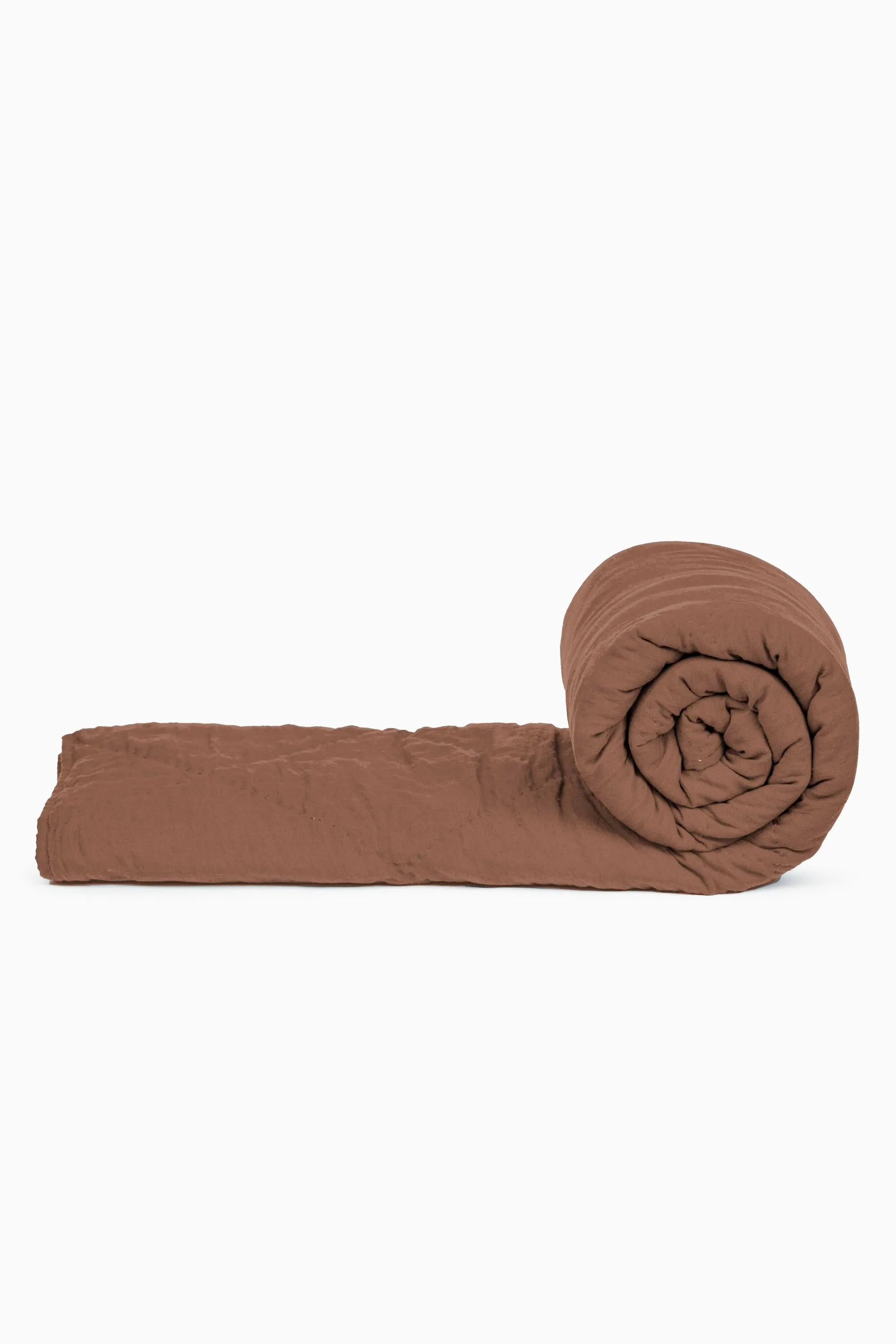 Linen Monotone Hand Quilted Quilt-Dusty Gold