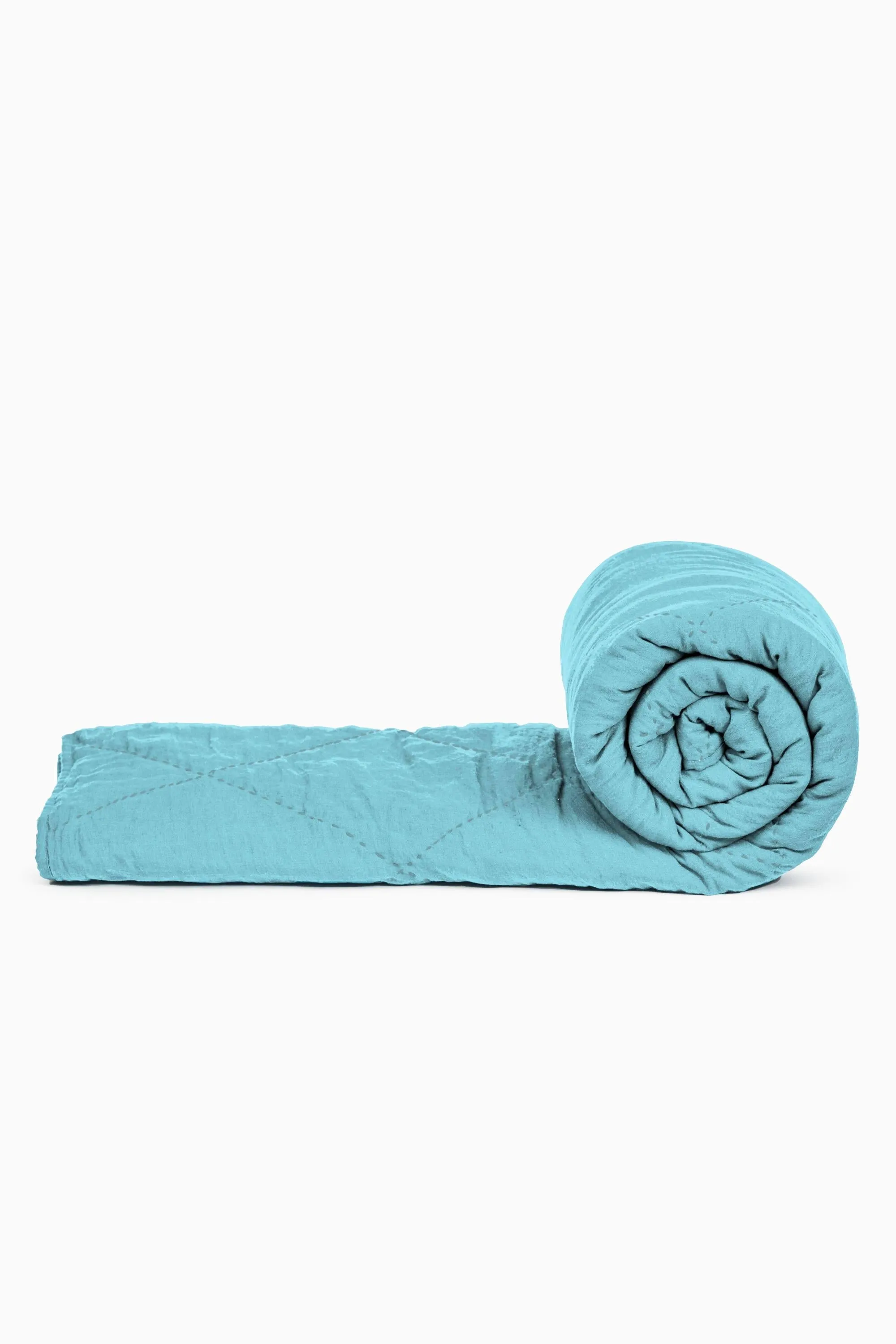 Linen Monotone Hand Quilted Quilt-Dusty Gold