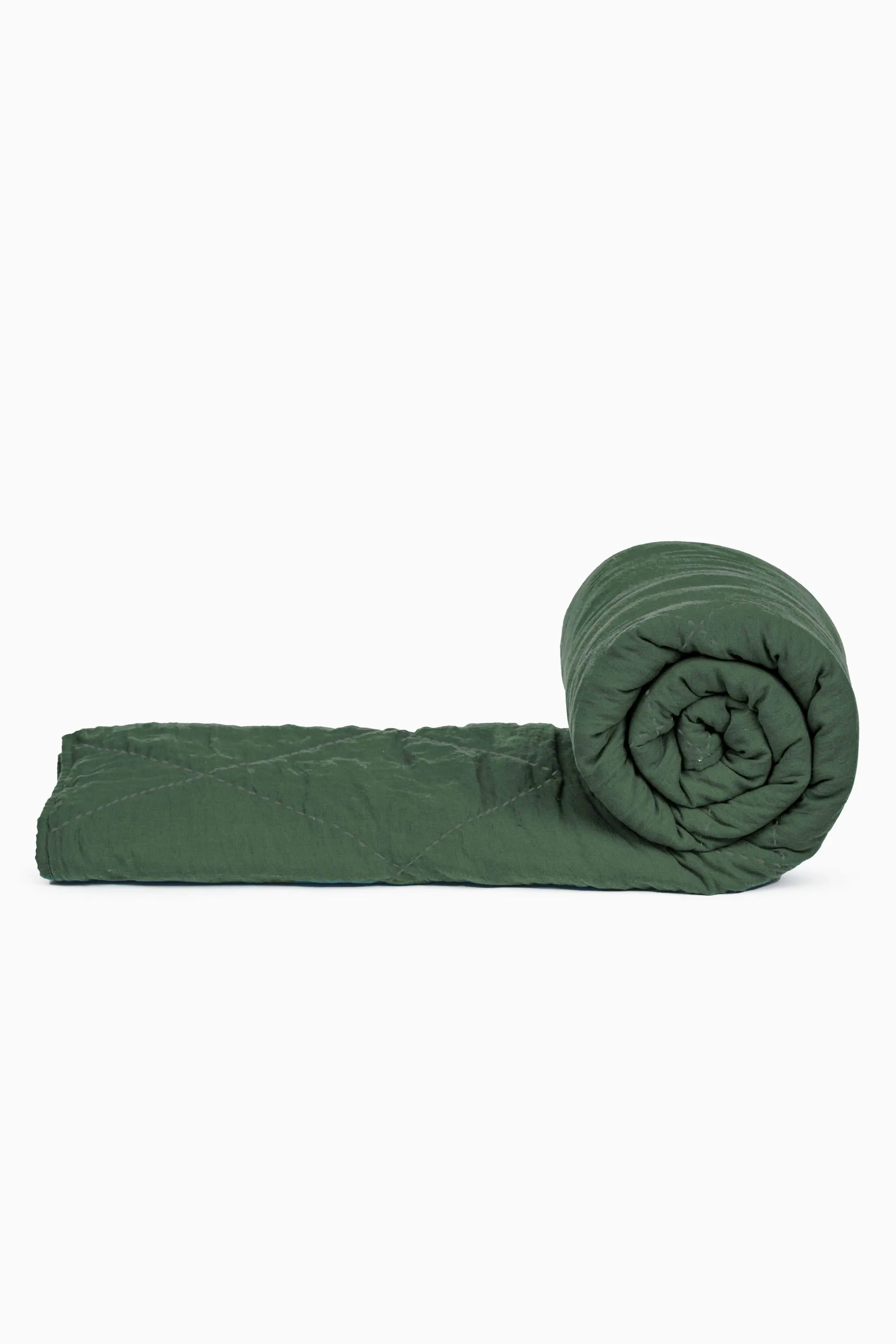 Linen Monotone Hand Quilted Quilt-Dusty Gold