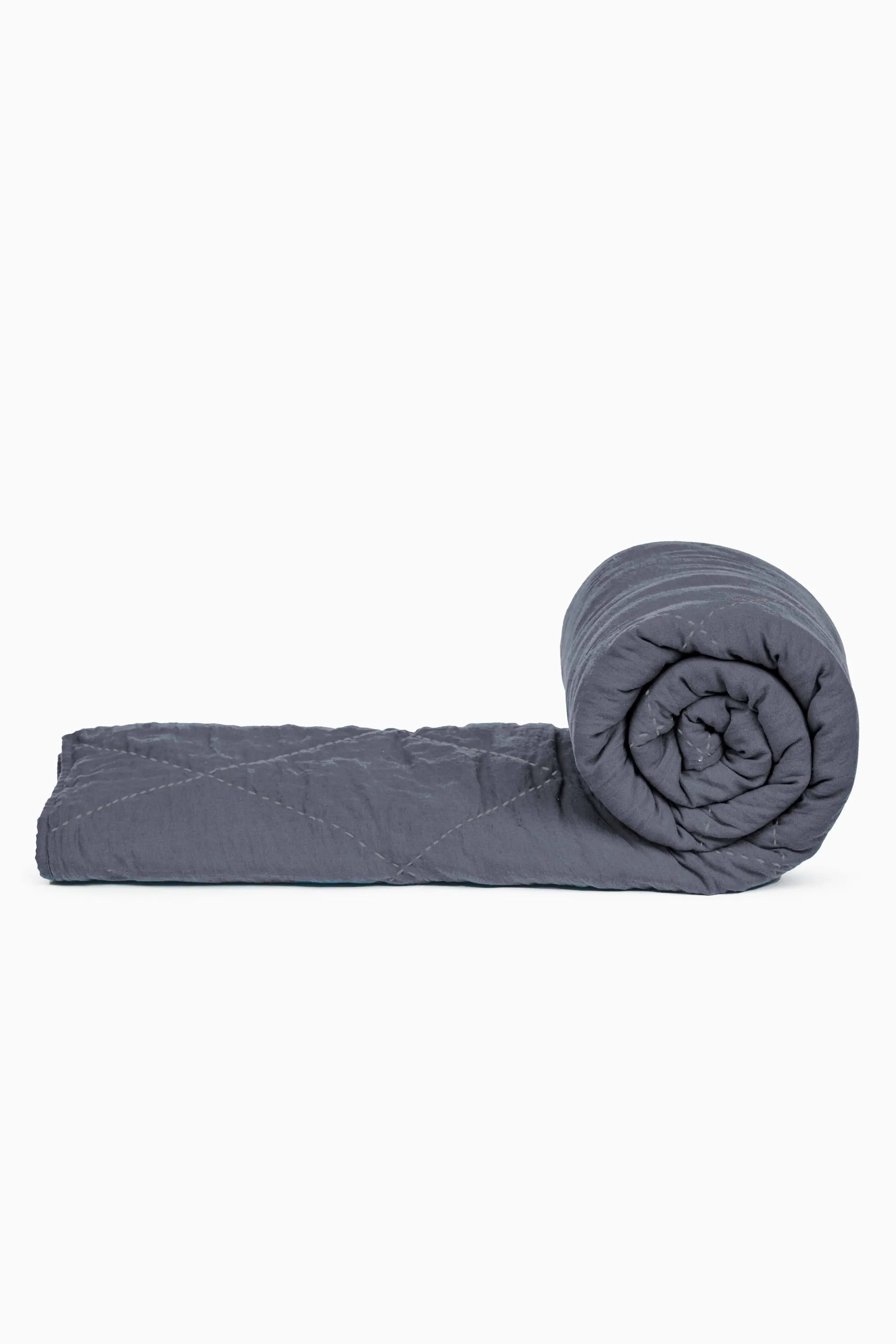 Linen Monotone Hand Quilted Quilt-Dusty Gold