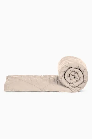 Linen Monotone Hand Quilted Quilt-Oatmeal