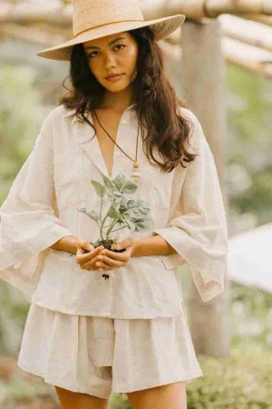 Linen Nidra Button Down Set In Bloom