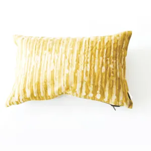 Linen Pillow Cover Maize Thin Stripe Lumbar 12 x 18
