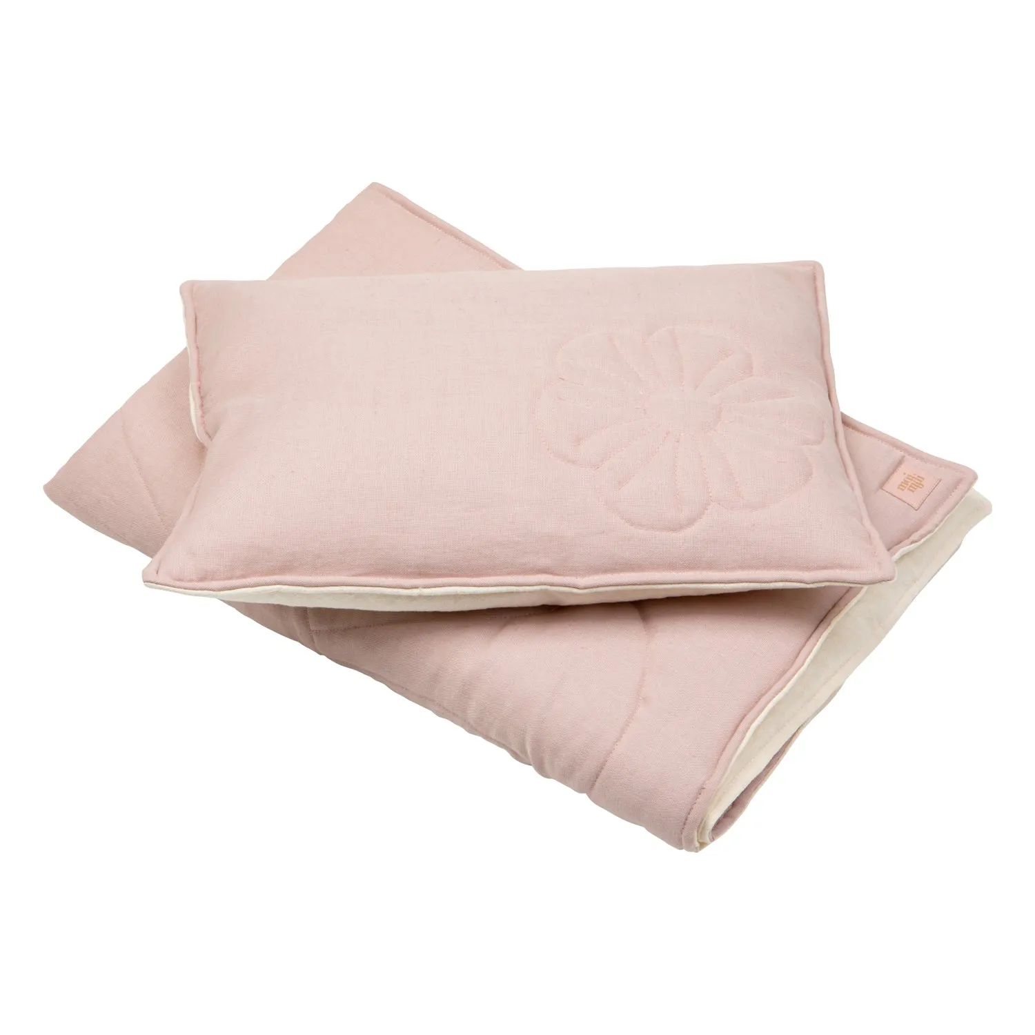 Linen "Powder Pink" Flower Child Cover Set
