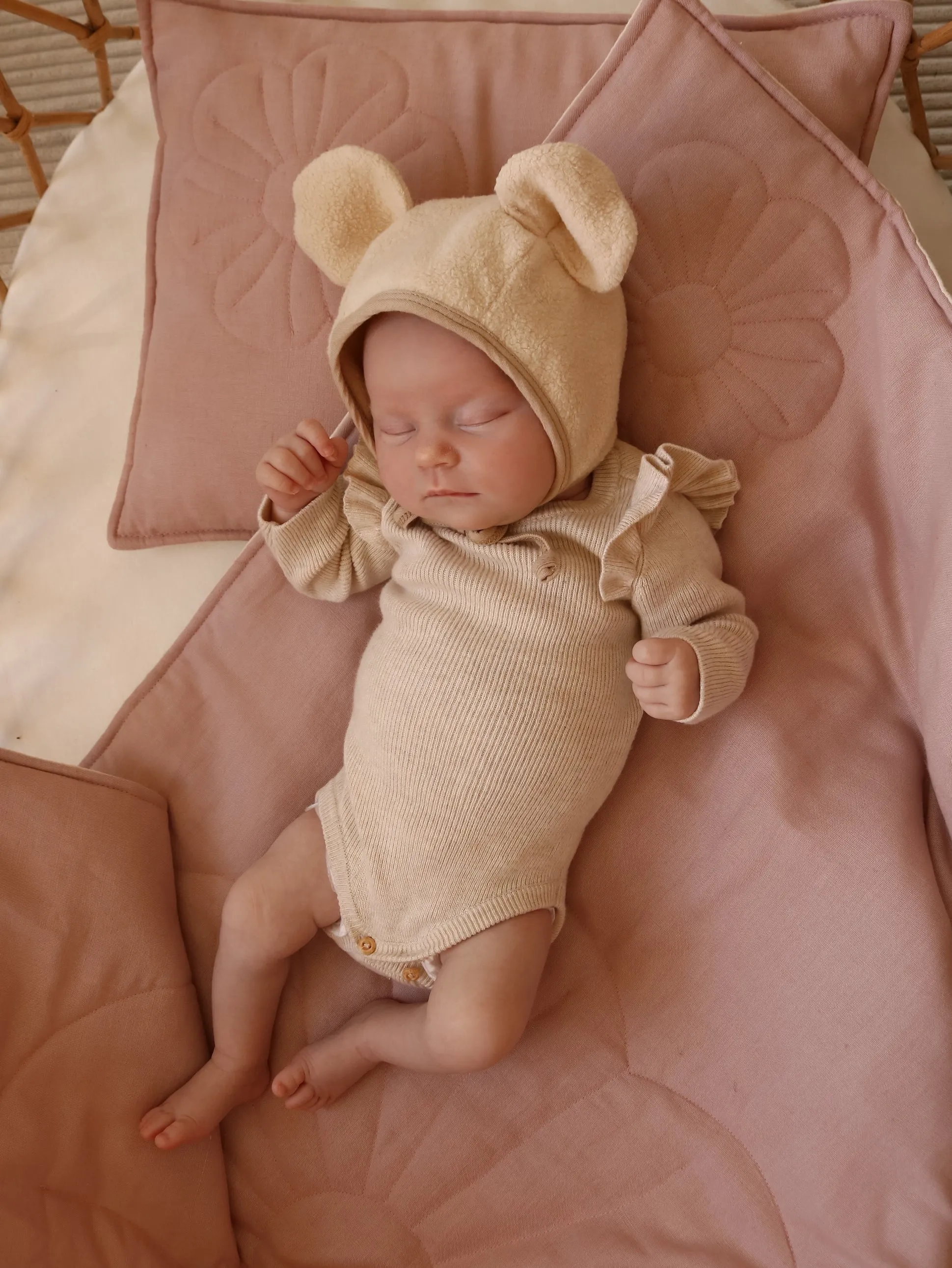 Linen "Powder Pink" Flower Child Cover Set