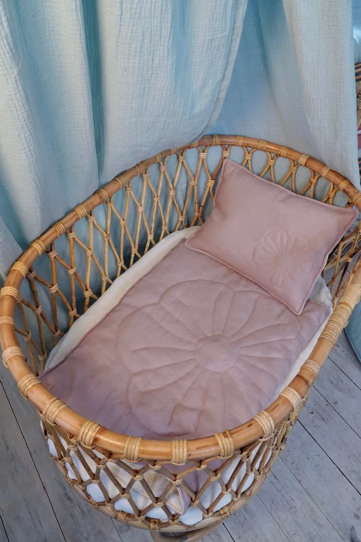 Linen "Powder Pink" Flower Child Cover Set