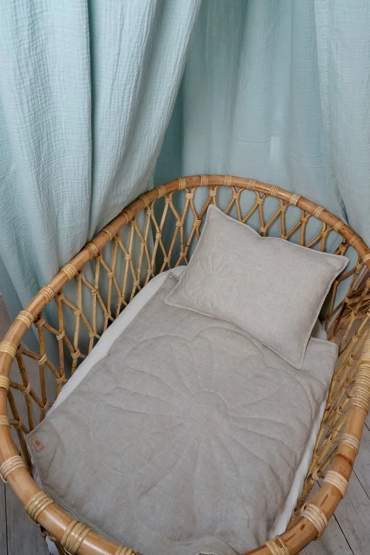 Linen "Sand" Flower Child Cover Set