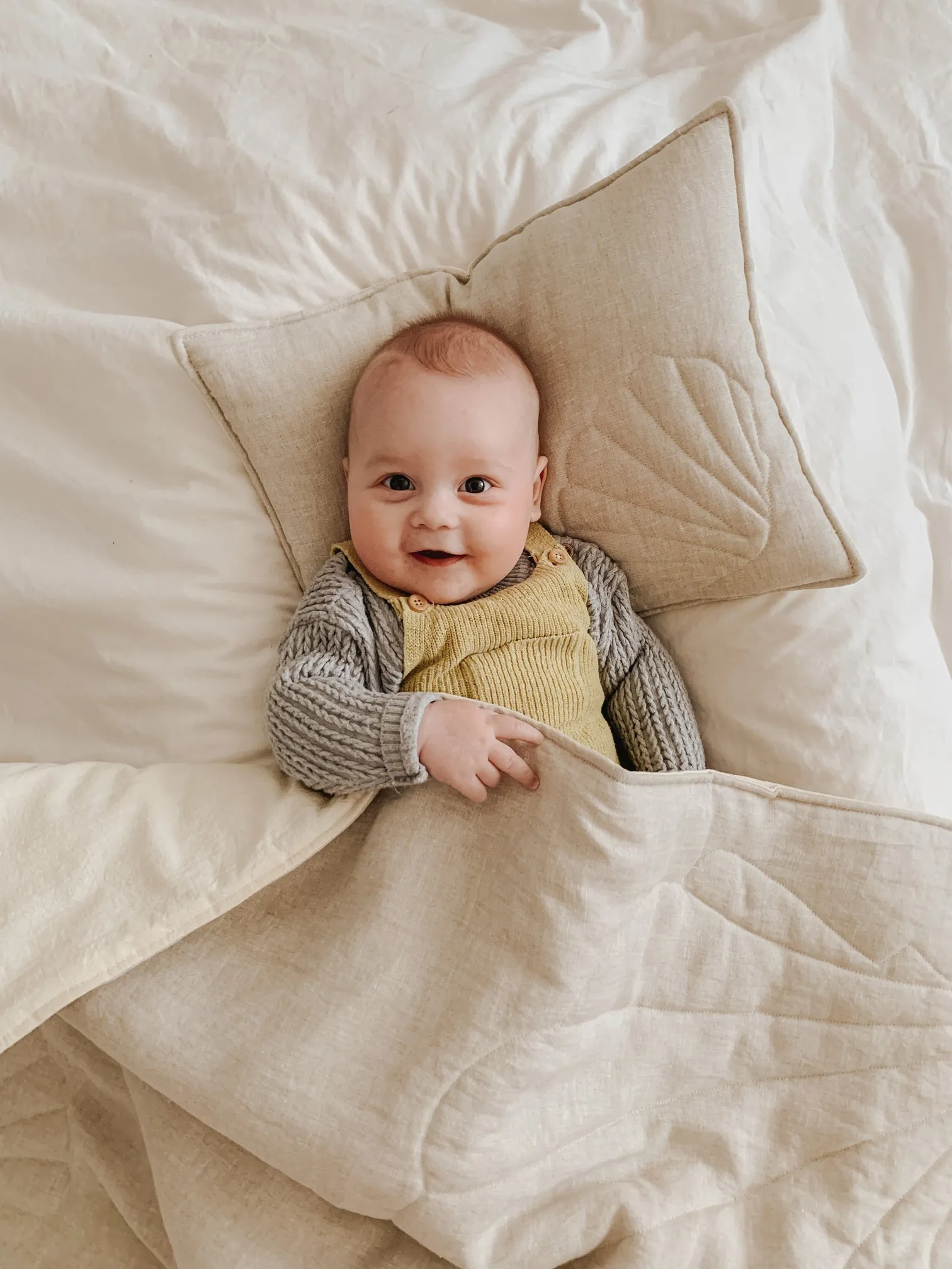 Linen "Sand" Shell Child Cover Set