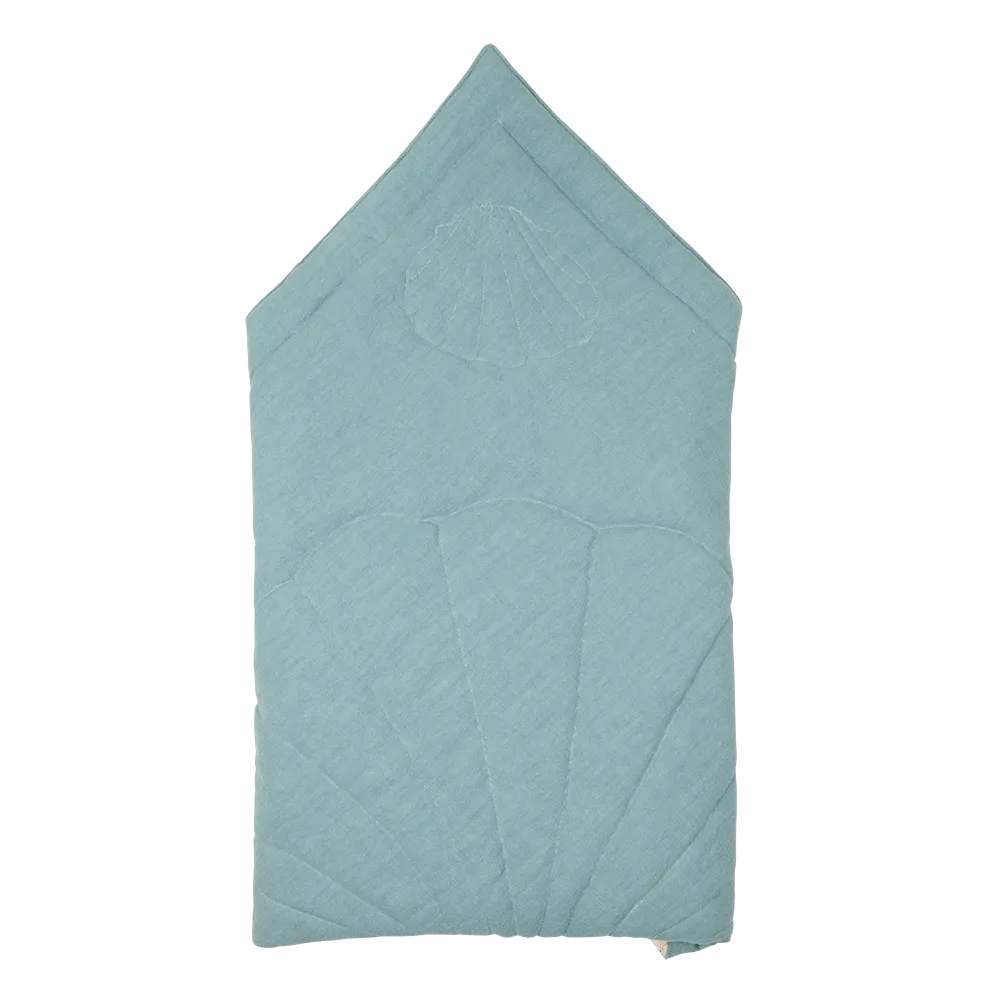 Linen Shell Baby Horn Padded Linen Blanket - Blue Eye Of The Sea