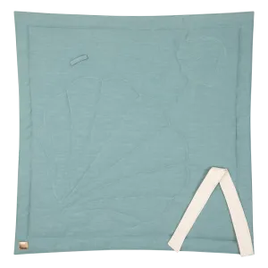 Linen Shell Baby Horn Padded Linen Blanket - Blue Eye Of The Sea
