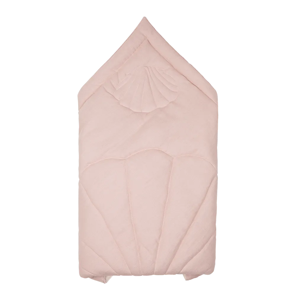 Linen Shell Baby Horn Padded Linen Blanket - Powder Pink