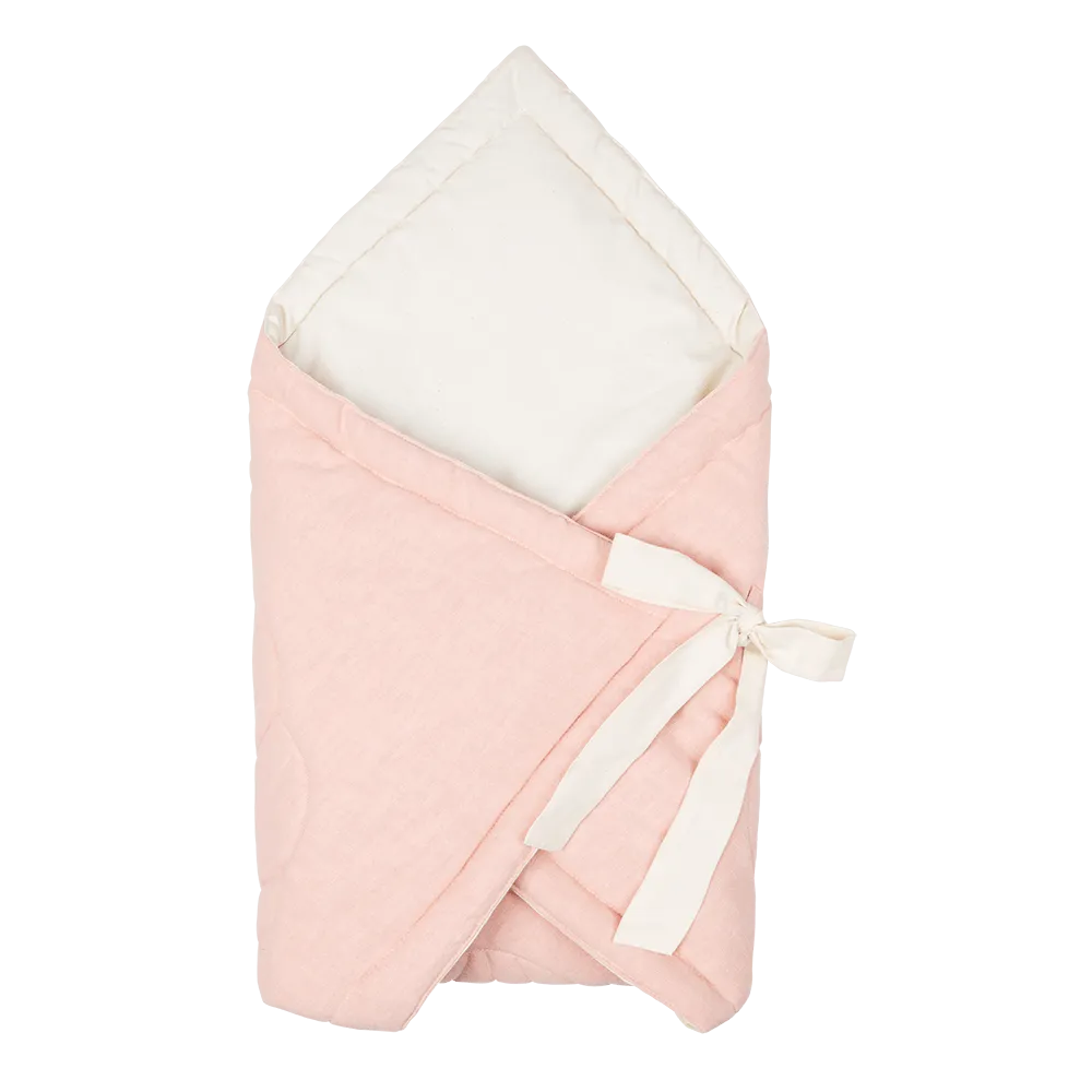Linen Shell Baby Horn Padded Linen Blanket - Powder Pink