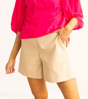 Linen Shorts - Beige