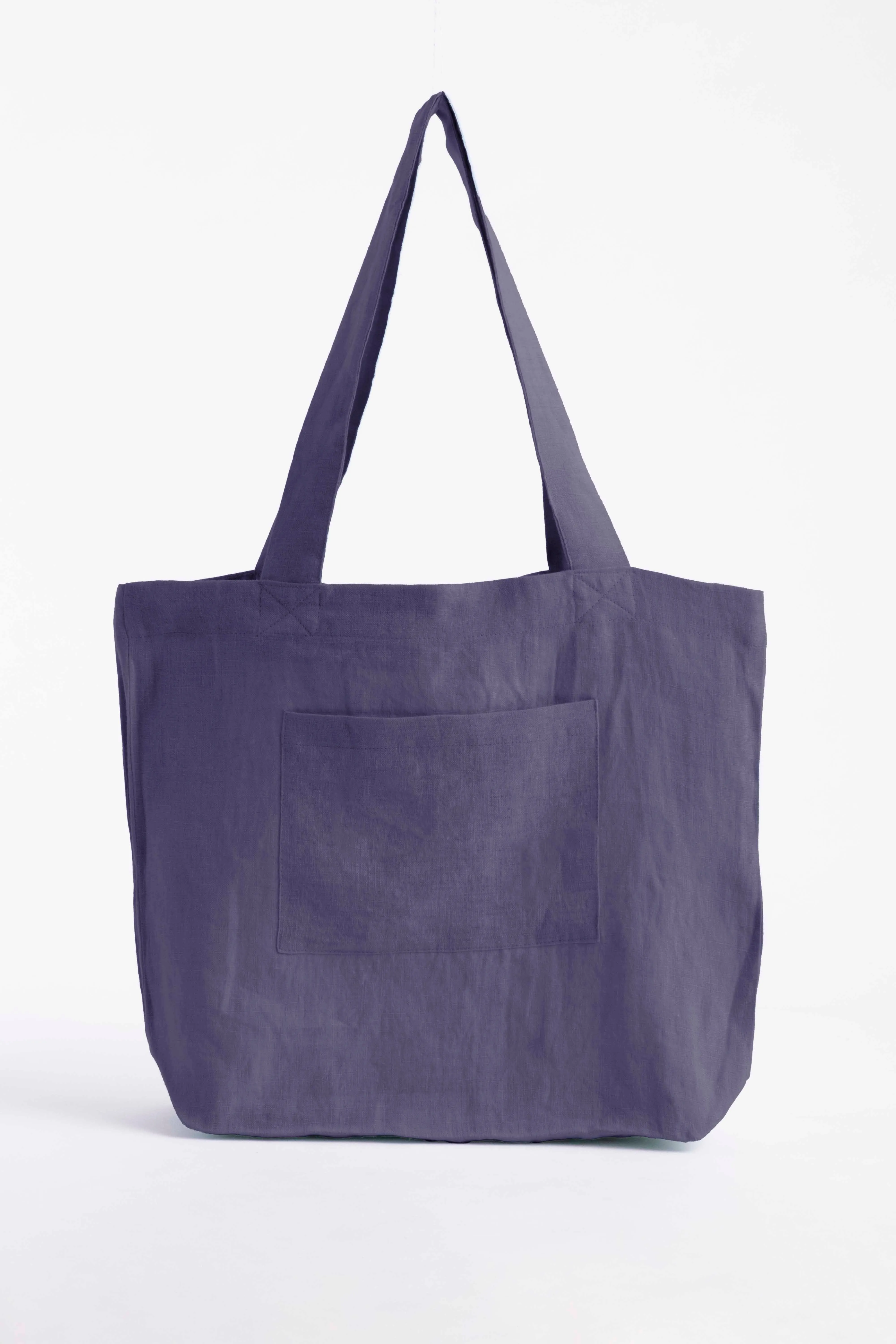Linen Tote Bag-Indigo Blue