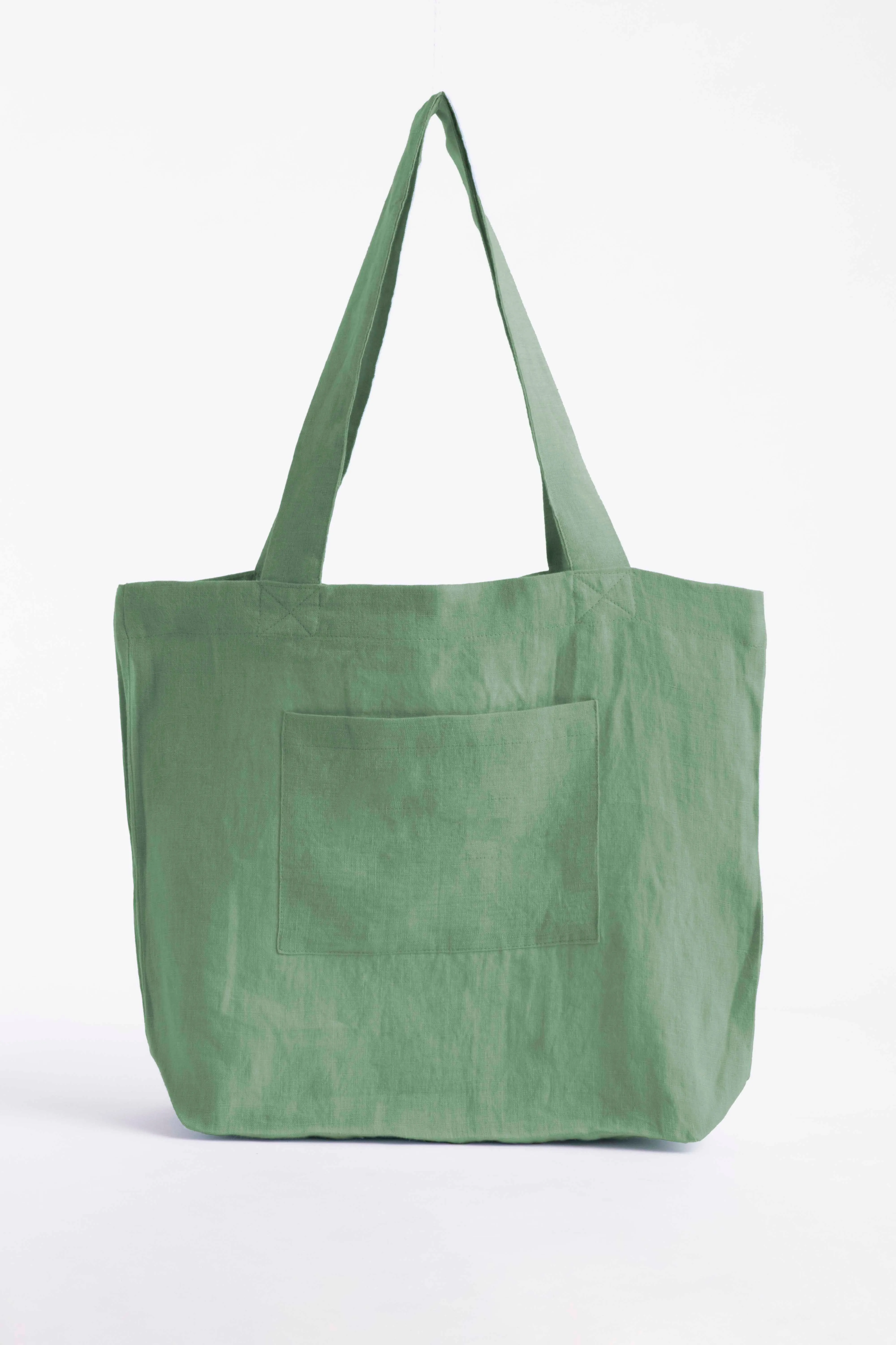 Linen Tote Bag-Indigo Blue