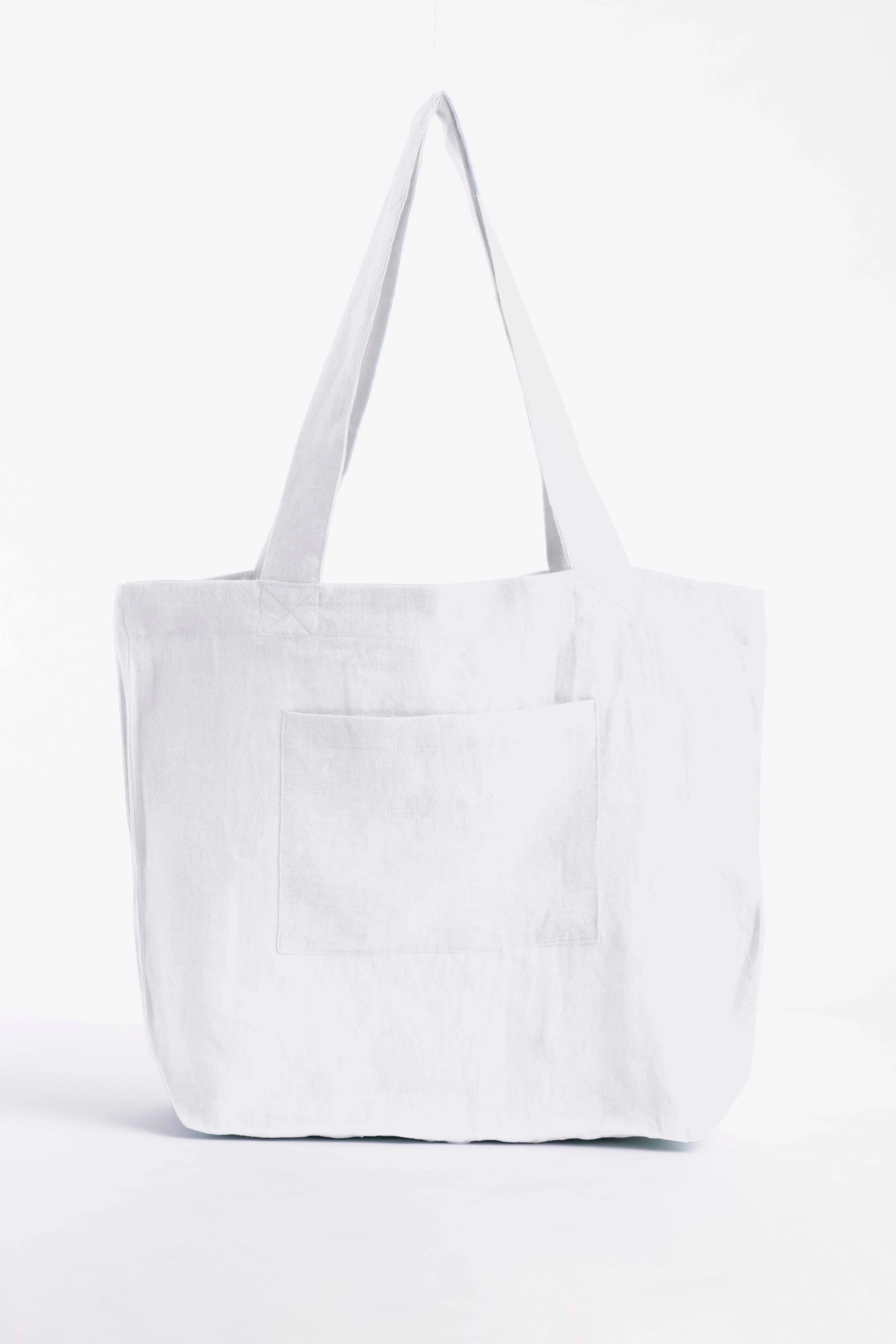 Linen Tote Bag-Indigo Blue