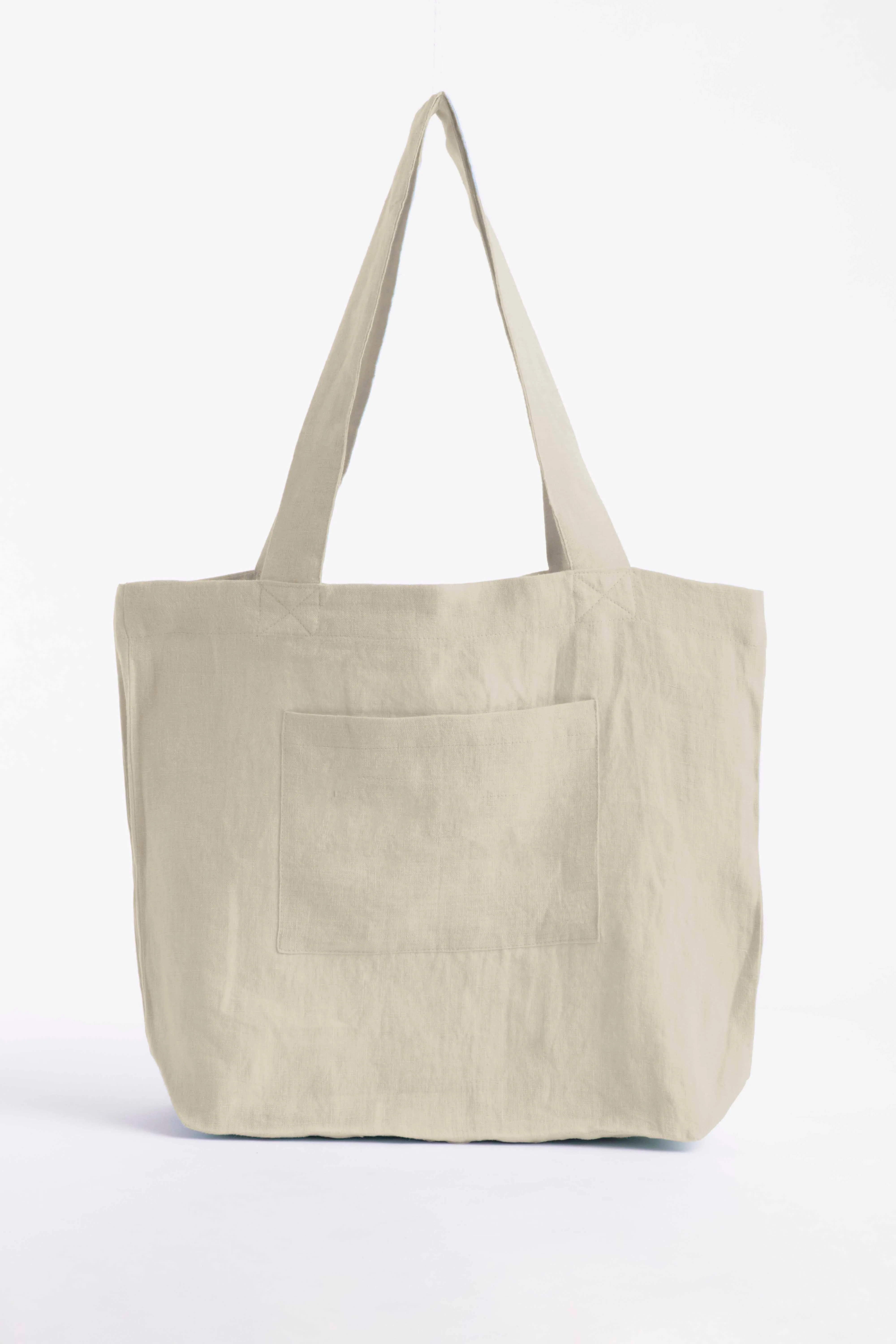 Linen Tote Bag-Indigo Blue