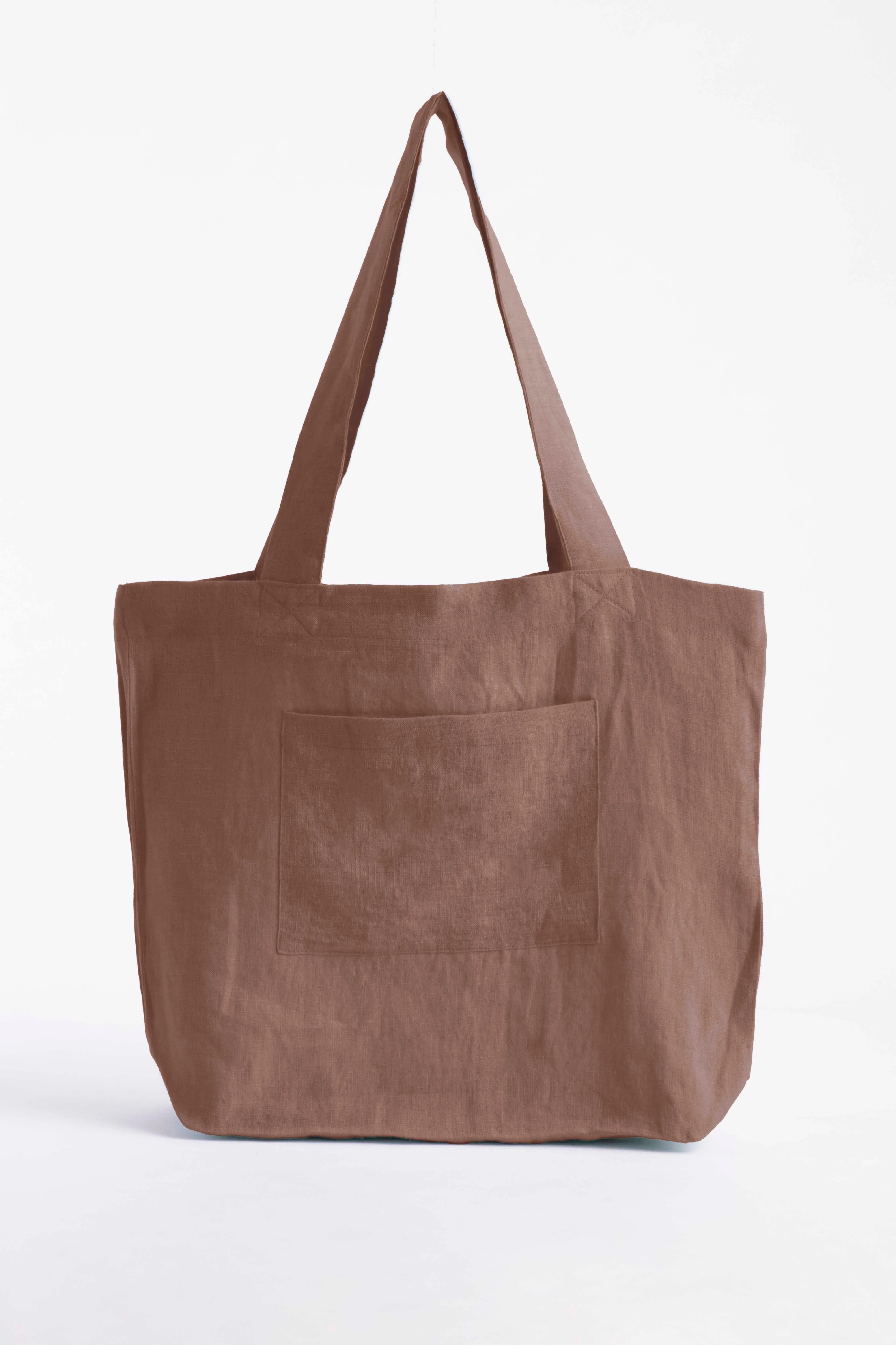 Linen Tote Bag-Indigo Blue