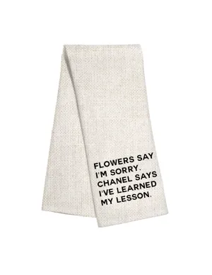 Linen Towel - Flowers Say