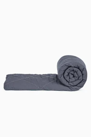 Linen Vibrant Hand Quilted Quilt-Charcoal Grey