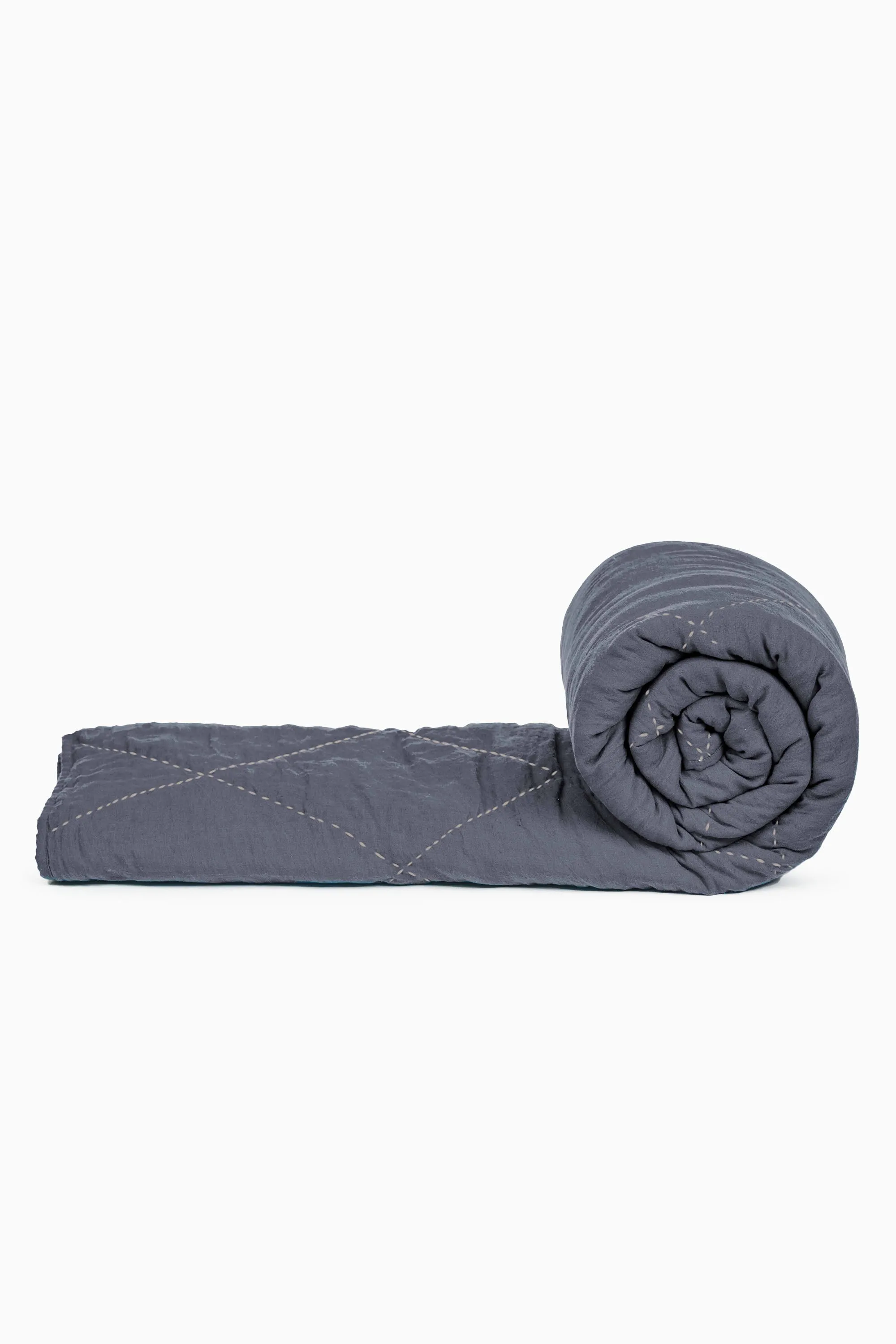 Linen Vibrant Hand Quilted Quilt-Dusty Gold
