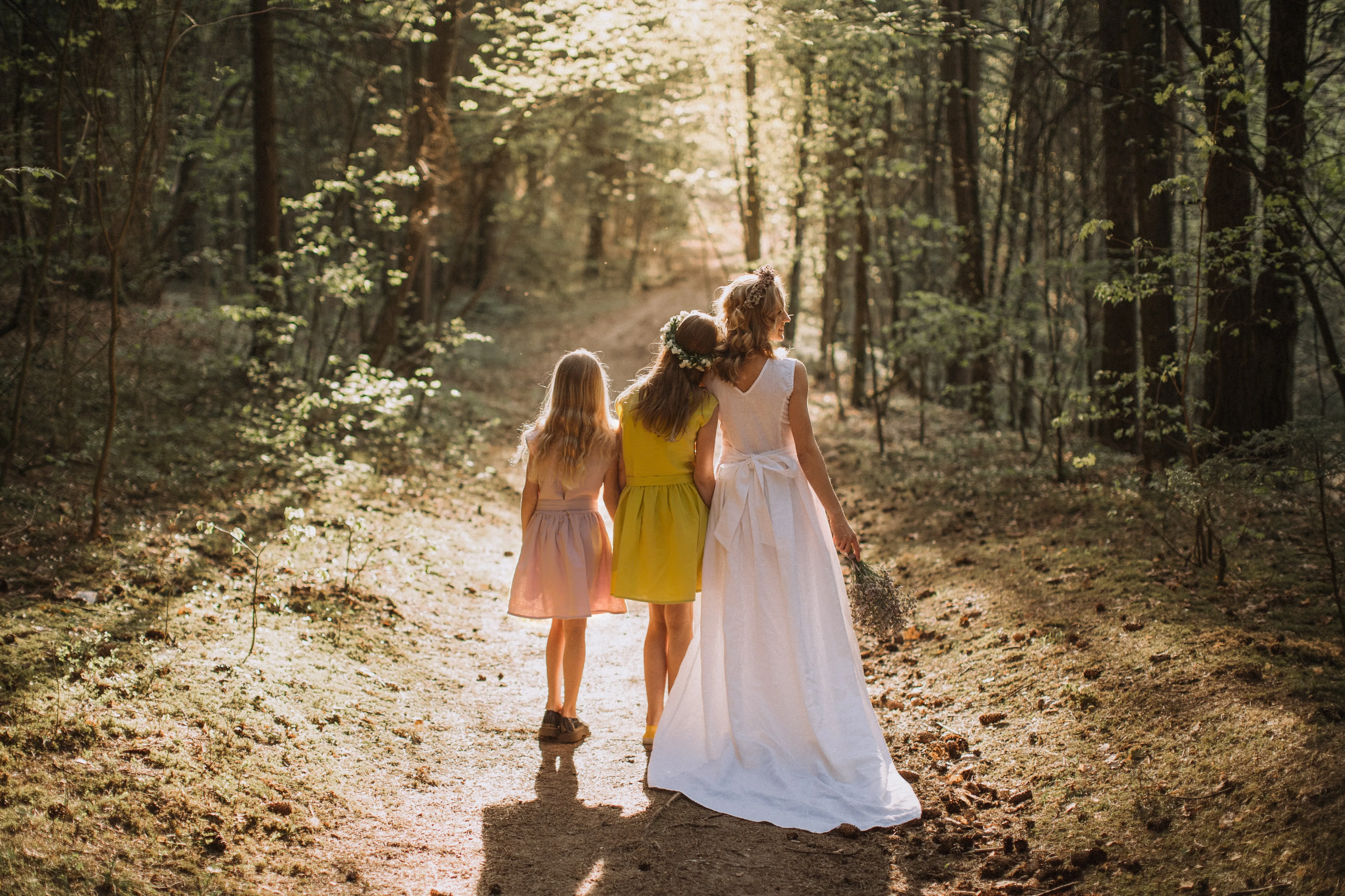 Linen Wedding Dress With Train