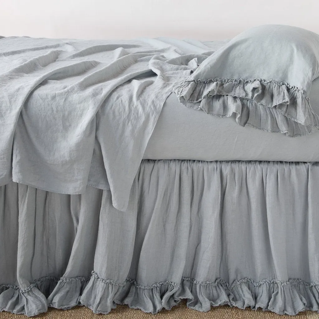 Linen Whisper Bed Skirt - Mineral - Queen