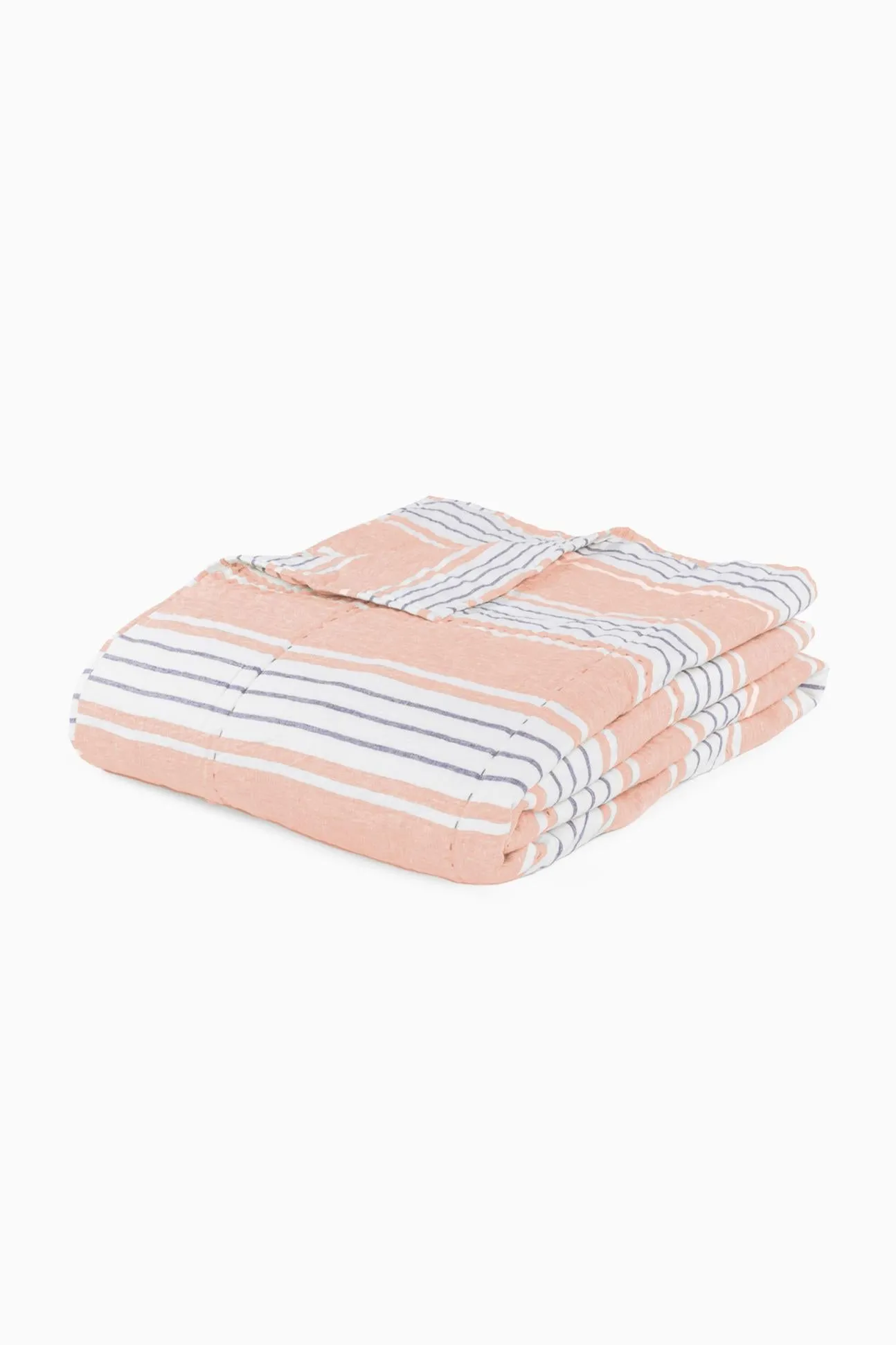 Linen Zen Hand Quilted Quilt-Peach Zen