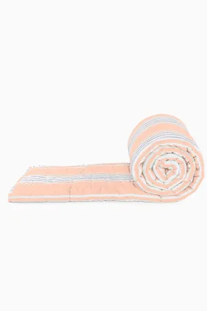 Linen Zen Hand Quilted Quilt-Peach Zen