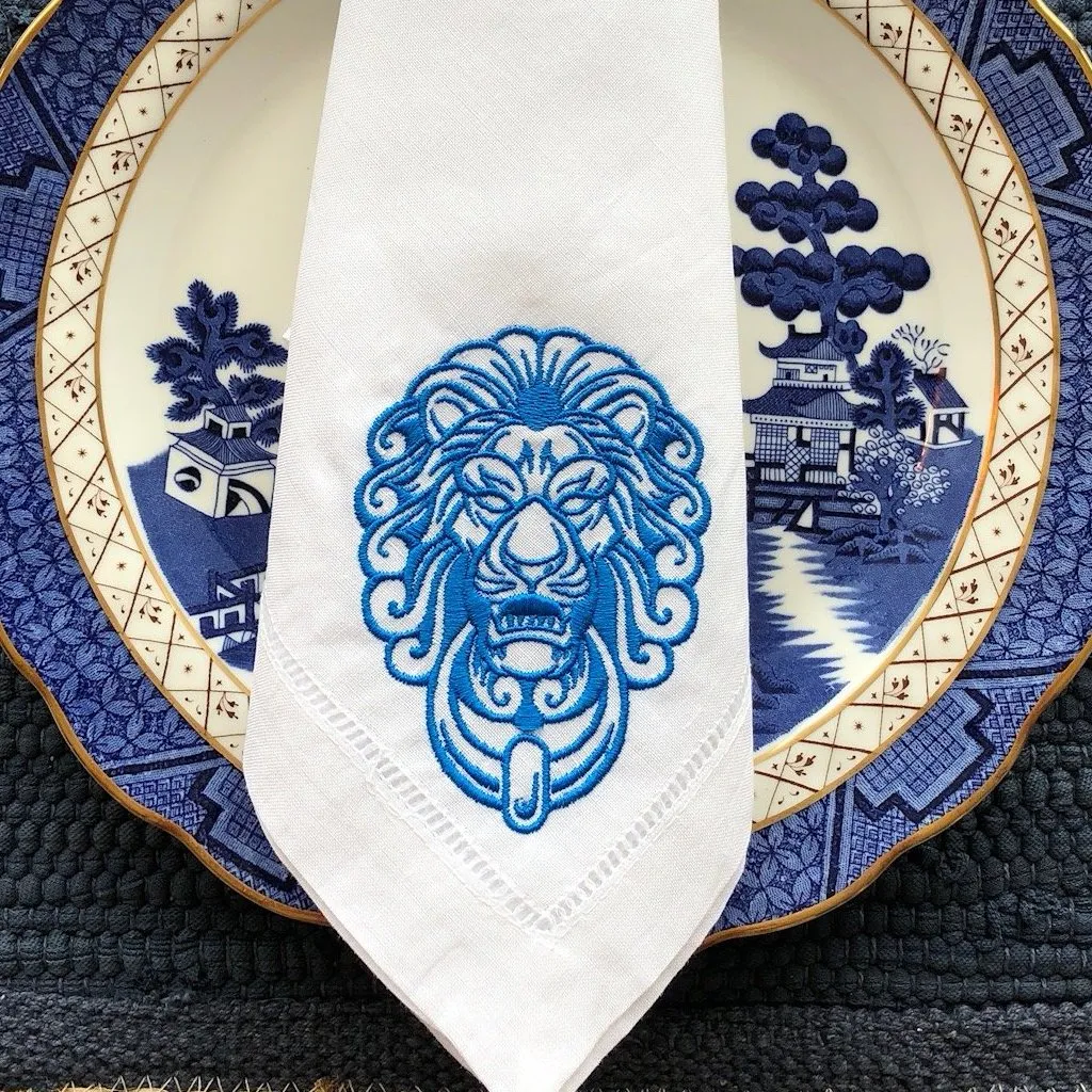 Lion Door Monogram Napkin