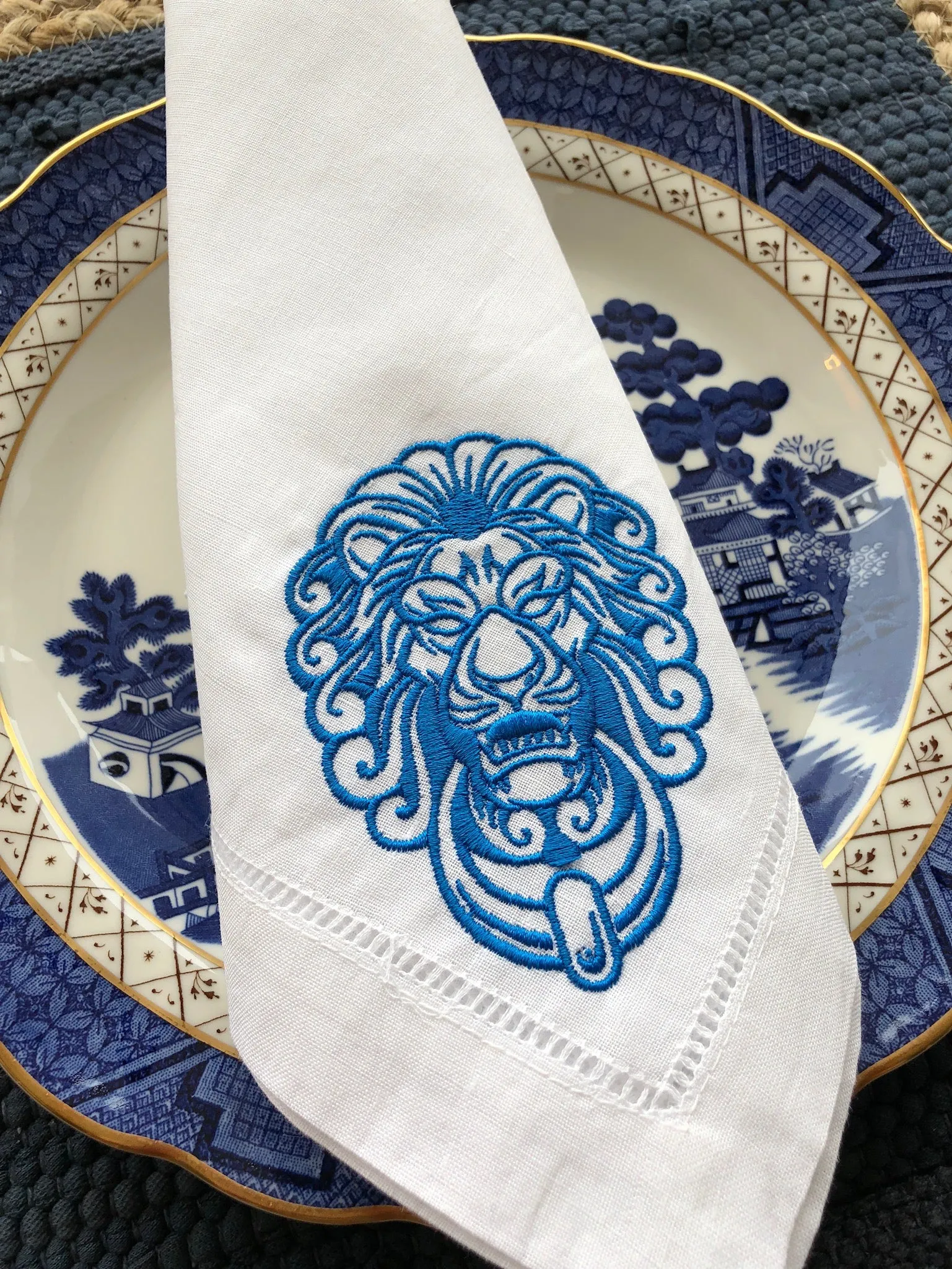 Lion Door Monogram Napkin