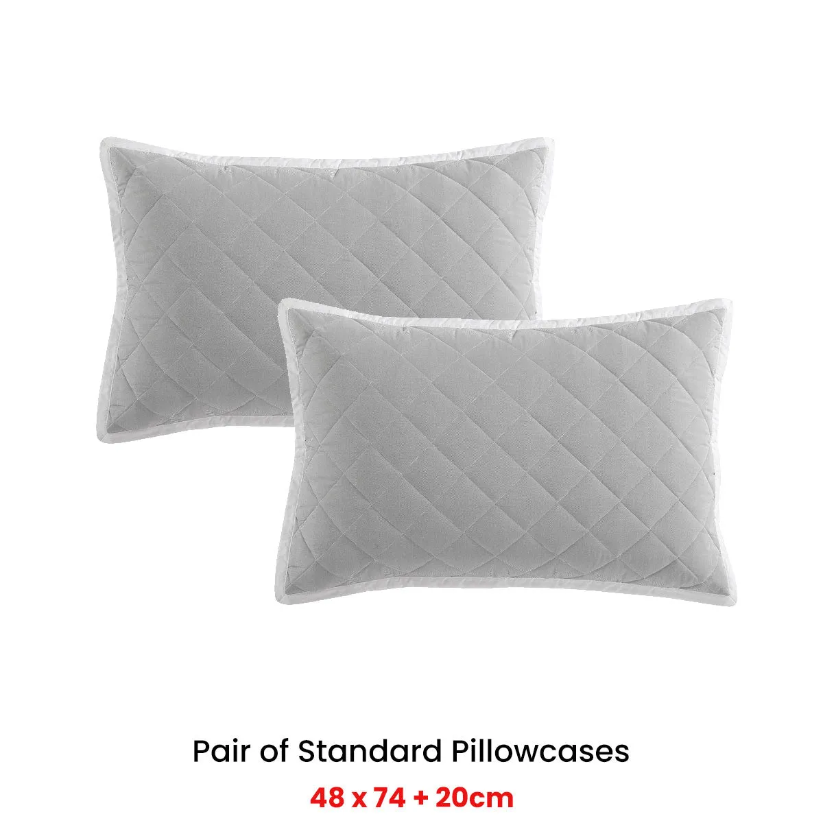 Logan and Mason Pair of Essex Pewter Standard Pillowcases 48 x 73   20cm