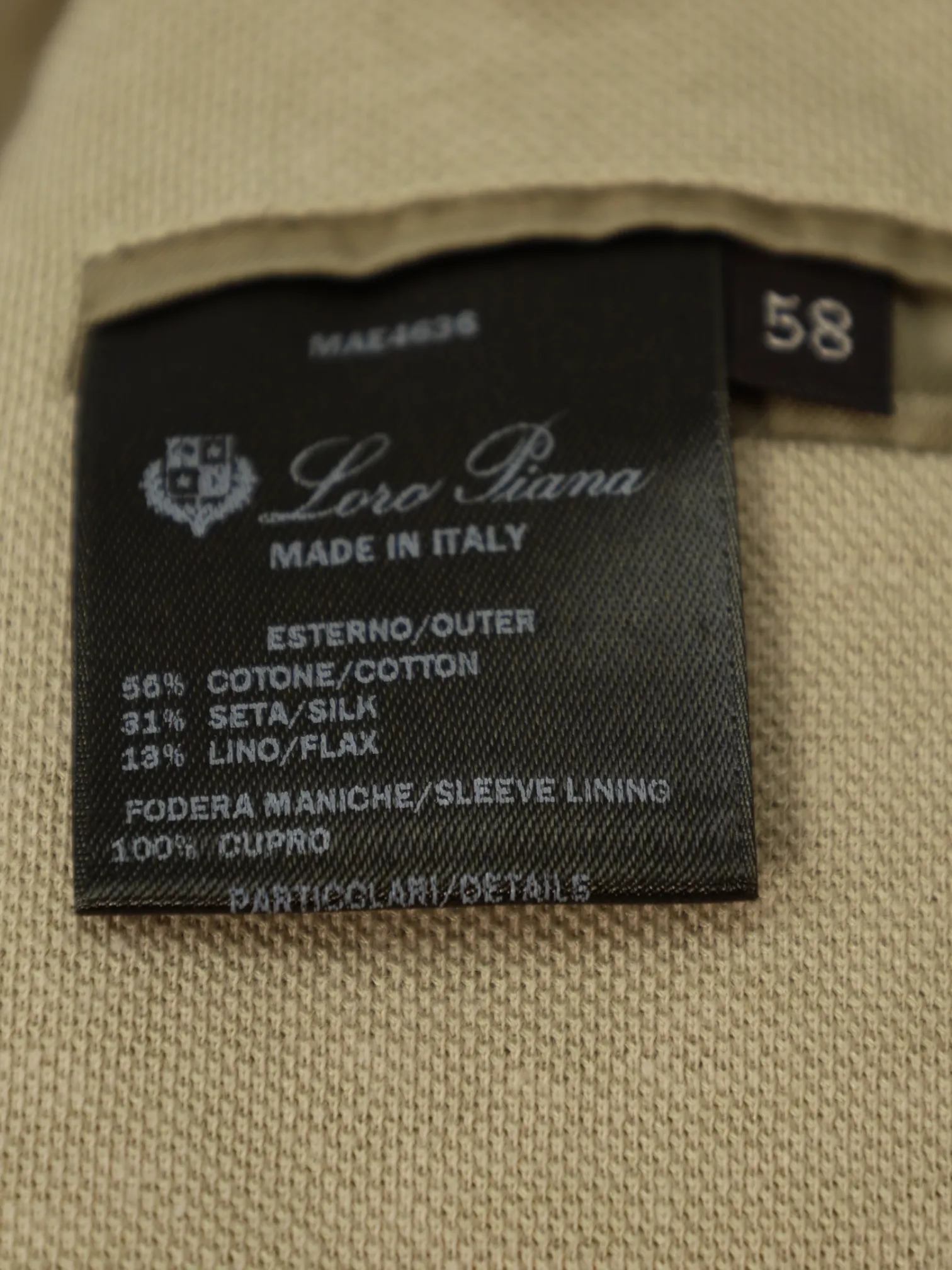 Loro Piana Sand Cotton, Silk & Linen Unconstructed Knitted Jacket